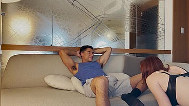 Redhead Trans Hottie Janie Blade Takes Huge Cock Deep