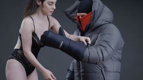 She completely Zipped me up in my Down Snorkel Parka - vertical video optimised for phone