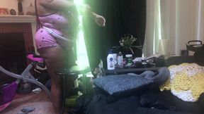 Goddess indulges in a sensual lotion body rub