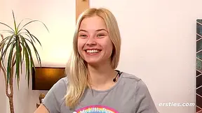 Sexy Blonde From Ukraine Fingers Her Shaved Snatch