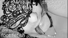 Foot fetish, Foot smother, spitt, lingerie, stocking fetish, muscle fetish, pussy Eating, pre cum... with Miss GospodaricaEmma and Her Alpha man Wolfy01