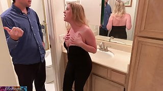Busty blonde fucks her roommate to pay the rent
