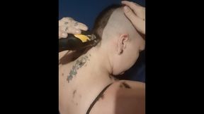 Dark haired slut with natural tits gets a mouth cumshot