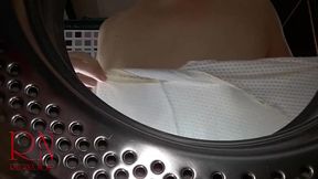 The maid washes her panties. The stranger fucked the maid in the laundry.2