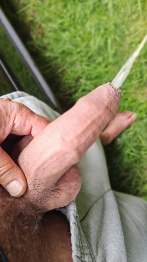 Uncut cock pissing