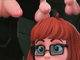Scooby Do Velma screwed by several ghost weenies
