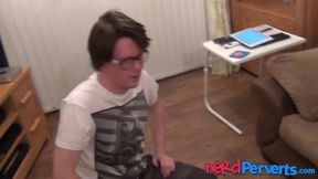 MILF Bella Star talked into sucking nerd dick in audition