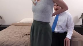 Innocent Mormon gal fucked missionary style and sprayed