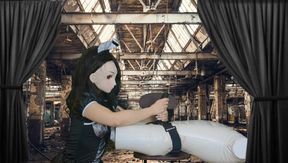 HENTAI Aibu。廃墟。メイド。枕でオナニー。