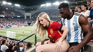WOW Stellar! (( " ARGENTINA smash SPAIN " )) Final World Bowl... in Public! Who wins? Reaction in the comments! "Bi-racial"(IA)