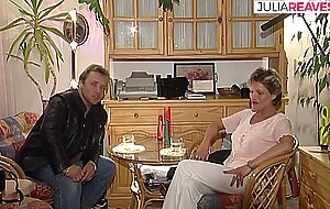 Retro german casting tour, blonde girl finger fucks with a vibrator while lover watches