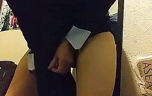 Trans moaning as she rides her toy