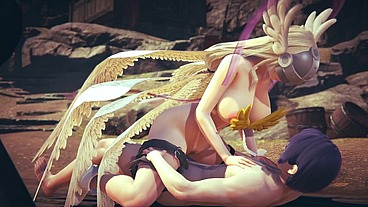 Angewomon Cowgirl - Digimon Hentai Parody