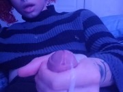 Trans girl shoots a big load