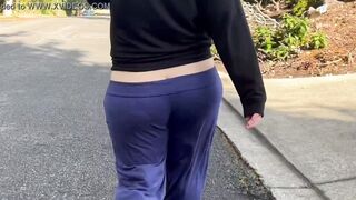 Milf Walking Around The Next Door Flashing Her Fat Butt