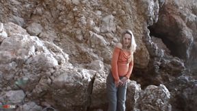 Lady-margaux: Nice Petite Lady Margaux Doing a Hot Striptease by the Sea