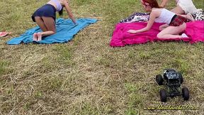 No Panties Yoga Outdoor Girls in Shortest Miniskirt Skirts