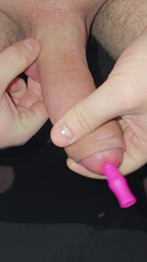 Inserting urethral toys inside my cock and cum at the end.   Clip 1