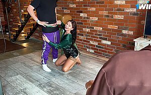 Eva soda, a bound cuckold watches his lecherous girlfriend slut fucked and filmed  treason