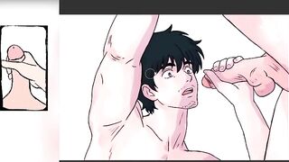 Adult Nakamura, draining off Adult Hirose's humungous spunk-pump (Adult Parody of Go For It, Nakamura-kun!!) Yaoi drawing process ten Min Edging Compete