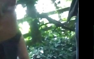 A cum sucker in the woods