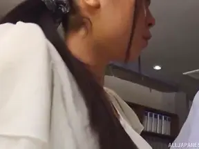 Hungry Japanese Girl Under Table Gives Mind-blowing Blowjob