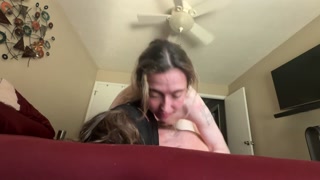 Daddy Roughly Uses &amp; Degrades Sub w/ Epic Throatpie You Hear Break Thru at 13:35! Homemade Amateur