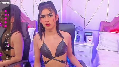 Latina shemale teen toys her ass hole on webcam