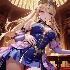 Lazily Leaning on the Red Velvet Throne, Sipping From a Glass with Hazy Eyes