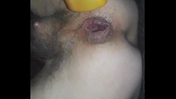 Deep anal fisting with shampoo bottle