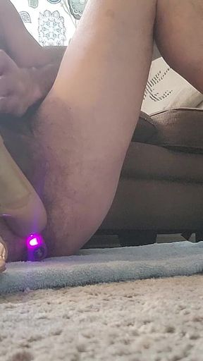 Jacking off with New Vibrator in My Ass and Fucking Heels