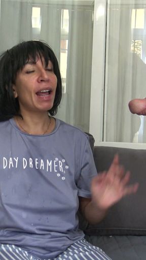 stepmother lets me cum in her mouth before school   Clip 1