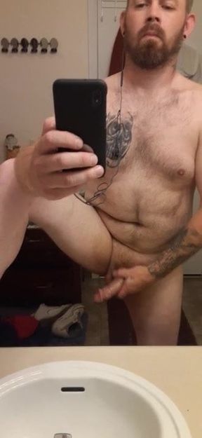 Jerking off before shower