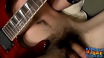 Straight thug Axel masturbation after playing guitar solo