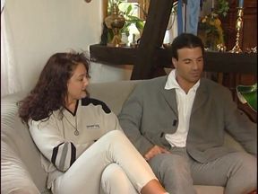 German slut fucking on the sofa