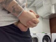 - A laundromat near his home:)