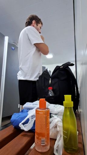 I almost got caught showing off inside the bathroom where the truck drivers go to shower.