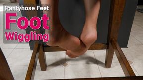 Under Chair Footplay Tan Pantyhose Feet Wiggling - Kylie Jacobsx - MP4 1080p HD