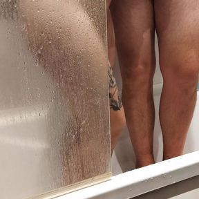 Hot mutual masturbation in shower