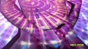 jerking off my big uncut latino cock in space with fireworks cumshot