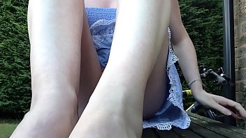 Epilating my legs while showing my feet