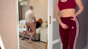 POV stepmom gives sloppy fellatio and rides hubby's enormous dick after naughty