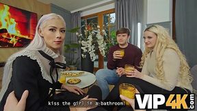 Cuckold boyfriend stays aside and watches his girlfriend fuck in ffm