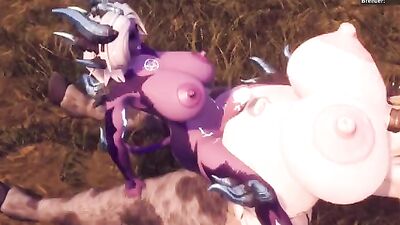 Demon Fucks busty brunettes in 3D anime porn