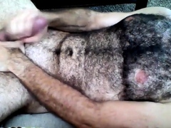 Hairy Horny Daddy Strokes His Big Cock