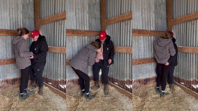 Farm girls get wild in the barn with big boobs and hungry lips