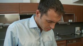 Lucky dude penetrated her tight pussy in the kitchen