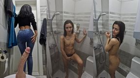 cum piss shower