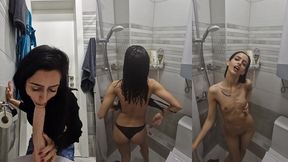 cum piss shower