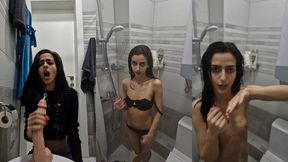 cum piss shower